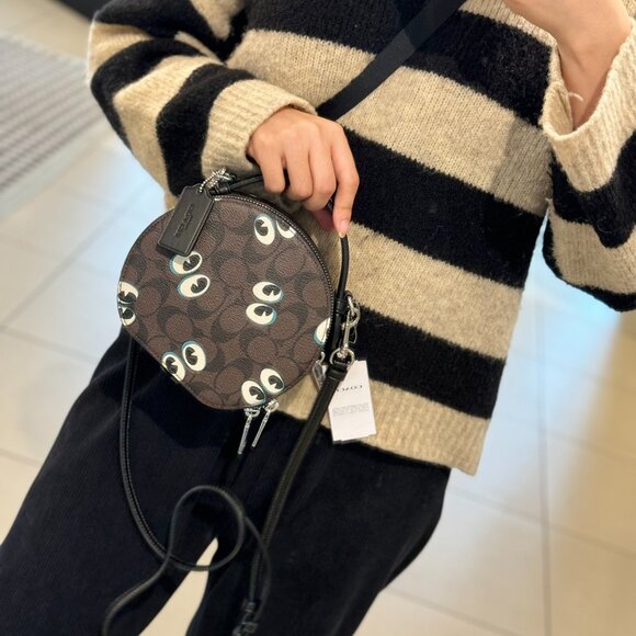 NWT Coach Canteen Crossbody Signature Canvas Halloween Eyes CM766 - Picture 7 of 7